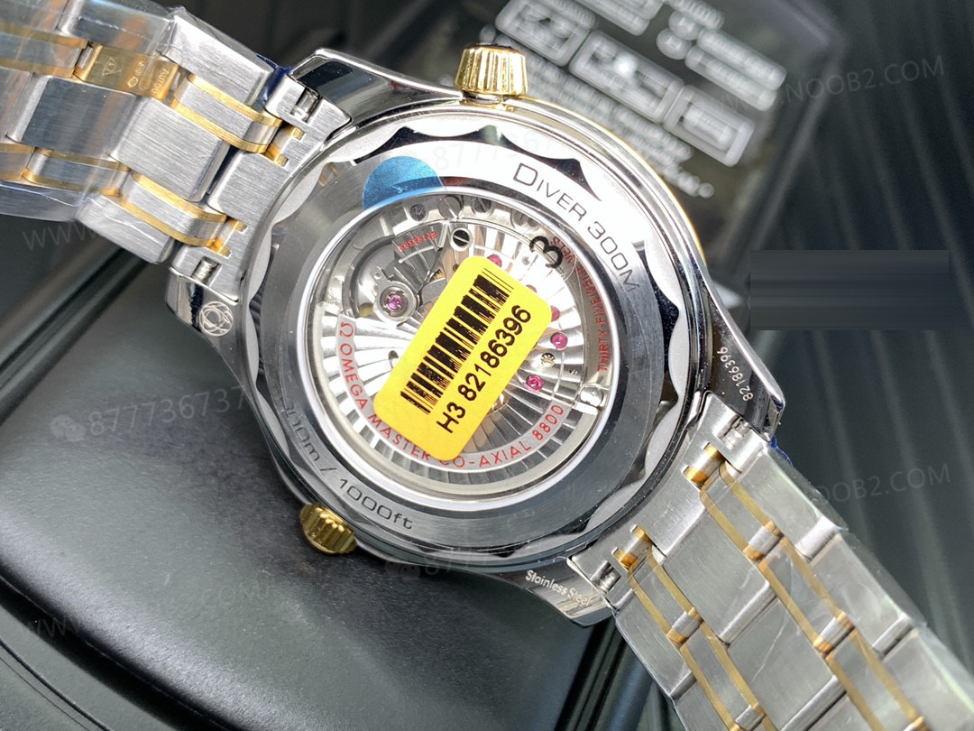 020VS Factory Omega Seamaster 300 Two-Tone Altın Mavi Kadran Gerçek Çekim — 9. fotoğraf