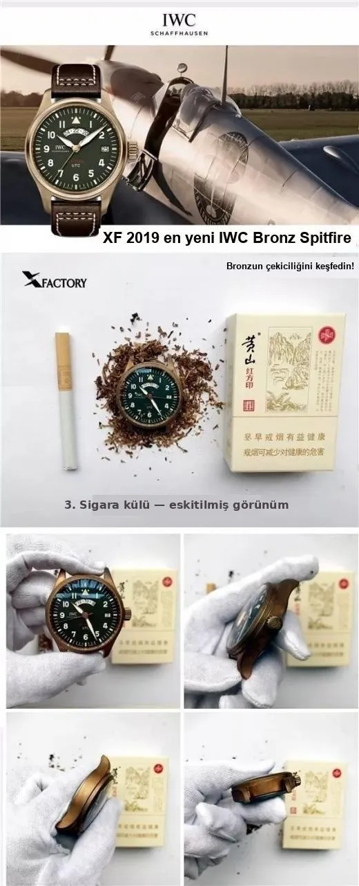 2019 En Yeni XF Factory IWC Bronz Spitfire Pilot UTC MJ271 Özel Versiyon IW327101 İncelemesi - Toka İçi Mikro Ayar Mekanizması