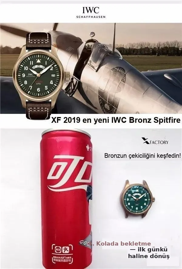 2019 En Yeni XF Factory IWC Bronz Spitfire Pilot UTC MJ271 Özel Versiyon IW327101 İncelemesi - Cam Yansıma Önleyici (AR) Kaplama