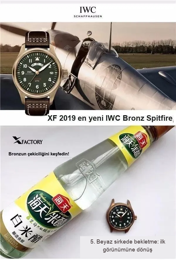 2019 En Yeni XF Factory IWC Bronz Spitfire Pilot UTC MJ271 Özel Versiyon IW327101 İncelemesi - Mekanizma Çark Dizilimi ve Taş Yatakları