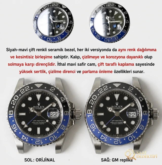 2019GM Factory Rolex GMT mavi-siyah bezel 904L Oyster çelik kol saati göz kamaştırıyor! - Tepe Koruması ve Ayar Fonksiyonu