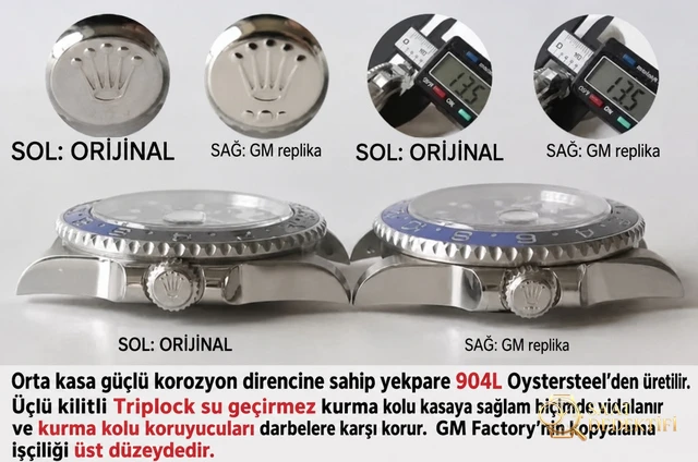 2019GM Factory Rolex GMT mavi-siyah bezel 904L Oyster çelik kol saati göz kamaştırıyor! - Bilezik Bakla Ayrımı ve Pim Yapısı