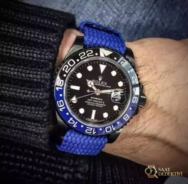 2019GM Factory Rolex GMT mavi-siyah bezel 904L Oyster çelik kol saati göz kamaştırıyor! - Arka Kapak Gravür ve Seri Numarası