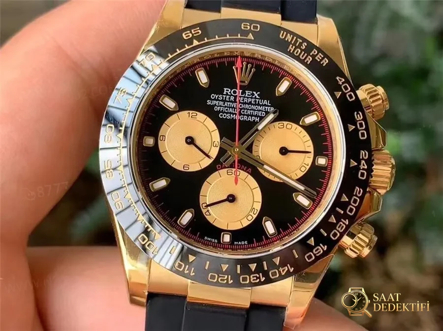 2020 yeni ürün N4130 altın Daytona kauçuk kayış model m116518ln-0047 - Kadran Detayı ve Bezel İşçiliği