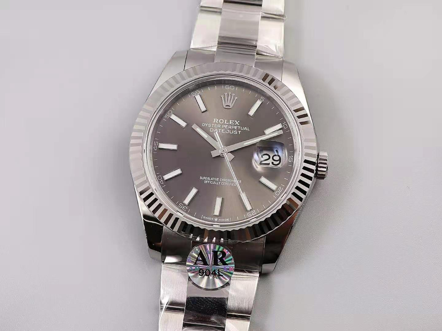 Replika Rolex Datejust 41mm Gümüş Gri