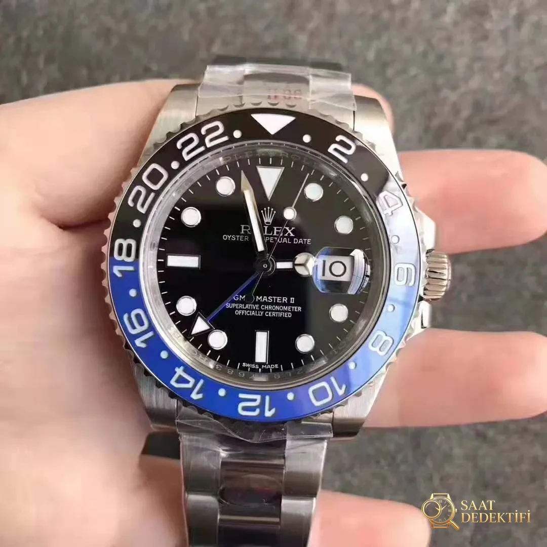 Replika Rolex GMT-Master Mavi Siyah Seramik