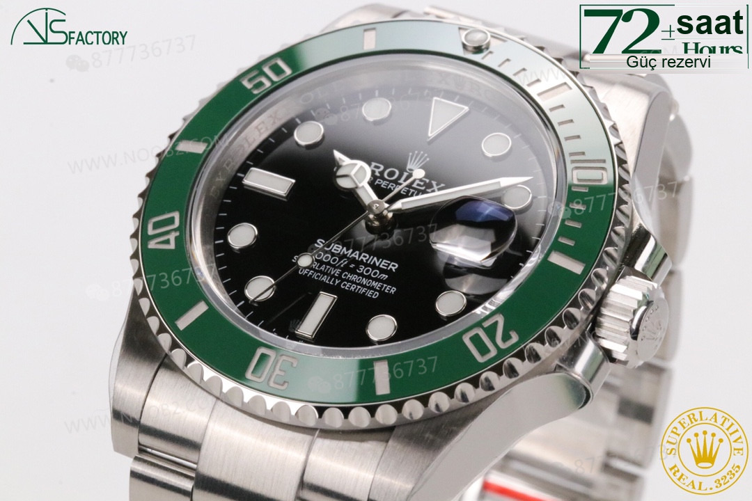 2020VS Factory 41 mm Rolex Yeşil Su Hayaleti 3235 Mekanizmalı Submariner 126610lv İncelemesi — 3. fotoğraf
