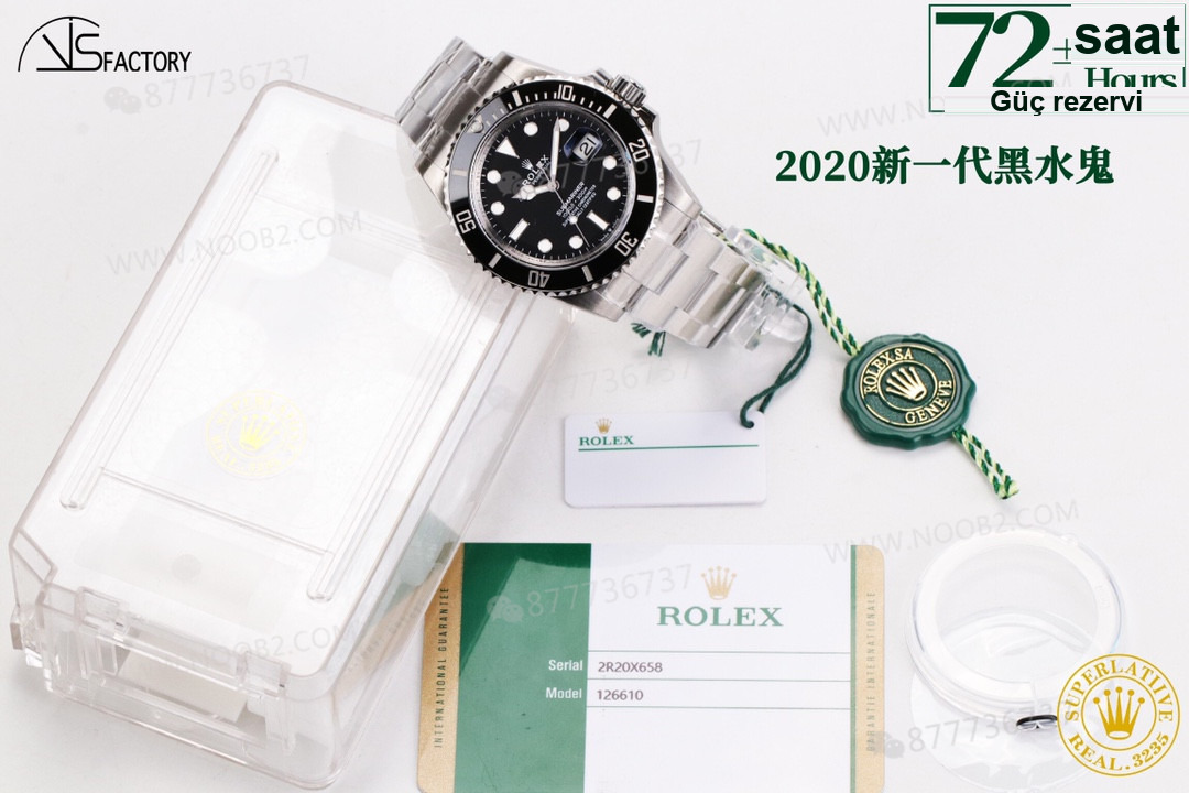 2020VS Factory 41 mm Rolex Yeşil Su Hayaleti 3235 Mekanizmalı Submariner 126610lv İncelemesi — 7. fotoğraf
