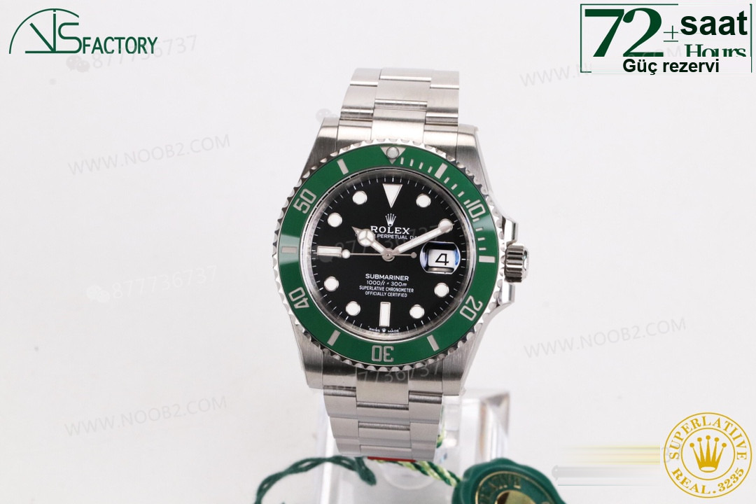 2020VS Factory 41 mm Rolex Yeşil Su Hayaleti 3235 Mekanizmalı Submariner 126610lv İncelemesi — 8. fotoğraf