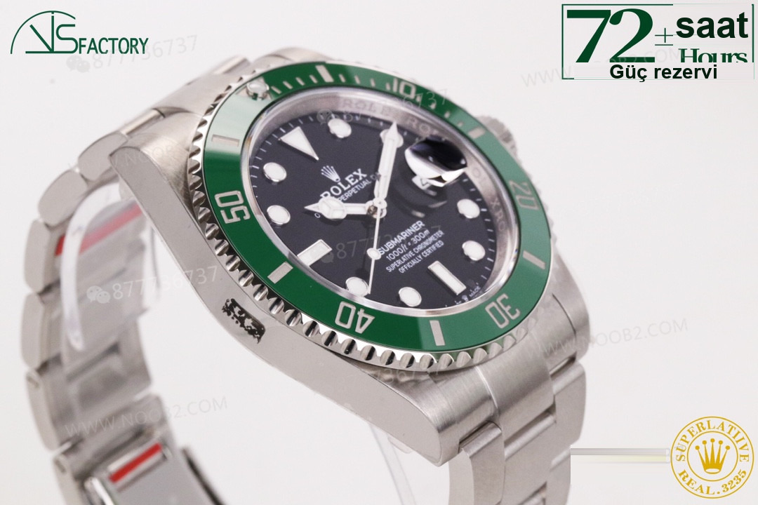 2020VS Factory 41 mm Rolex Yeşil Su Hayaleti 3235 Mekanizmalı Submariner 126610lv İncelemesi — 11. fotoğraf