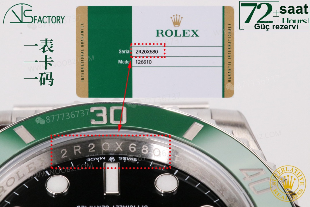 2020VS Factory 41 mm Rolex Yeşil Su Hayaleti 3235 Mekanizmalı Submariner 126610lv İncelemesi — 13. fotoğraf