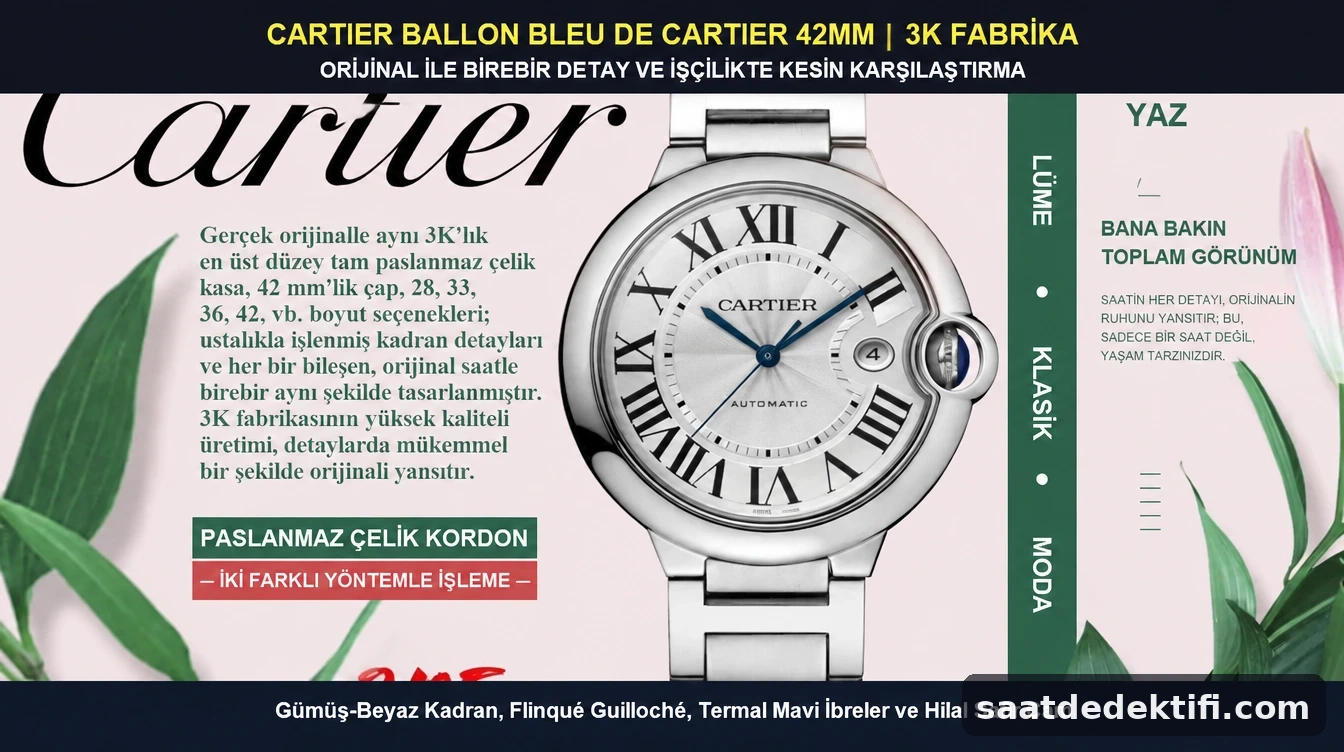 3K Factory Cartier Ballon Bleu 42mm super clone koleksiyon görünümü
