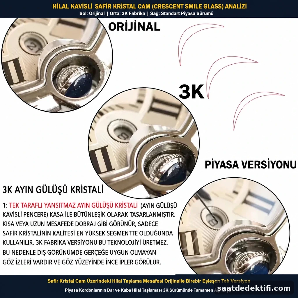 Hilal kavisli safir cam taşlama mesafesi karşılaştırması