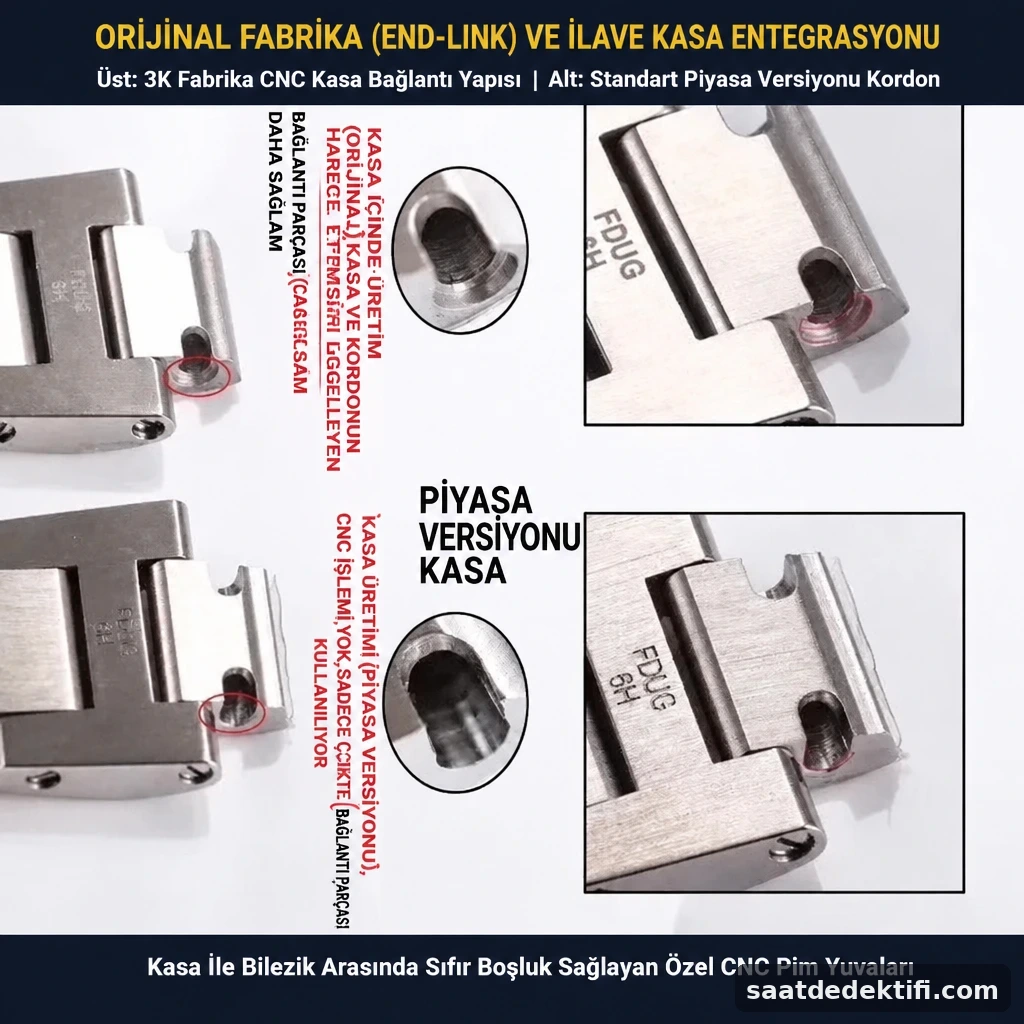 Kasa ve bilezik arasındaki CNC bağlantı detayı