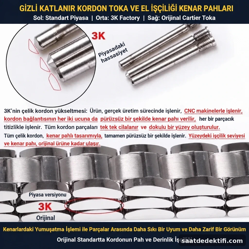 Katlanır kelebek toka ve pah kırımı karşılaştırması