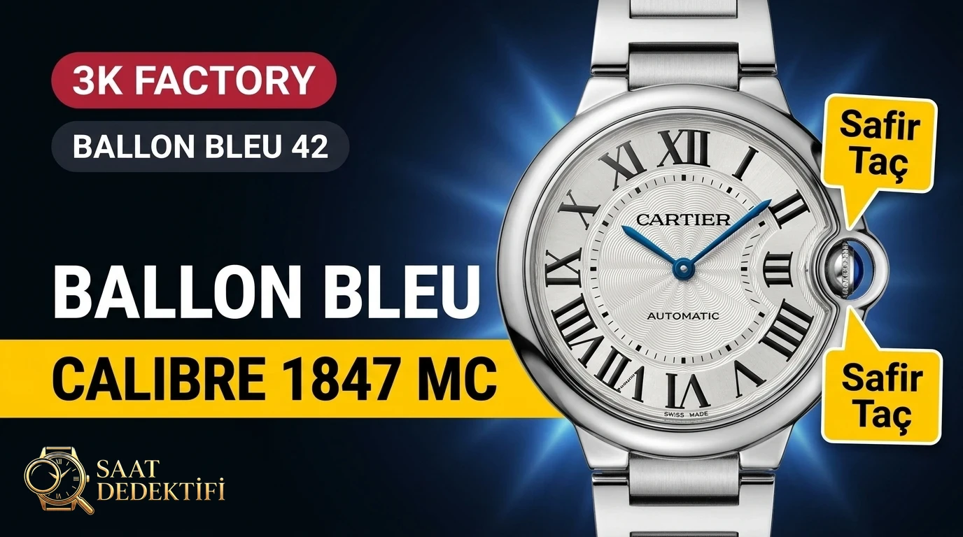 3K Factory Cartier Ballon Bleu 42 mm Bewertung: Halbmondförmiges Saphirglas und Kaliber 1847 MC
