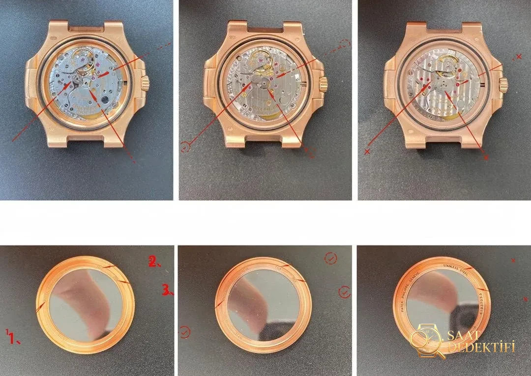 Karşılaştırmalı inceleme: 3K Factory PP Patek Philippe Sportif Zarafet serisi 5711/1A 010 kol saati - Kadran Detayı ve Bezel İşçiliği
