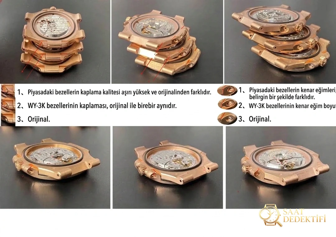 Karşılaştırmalı inceleme: 3K Factory PP Patek Philippe Sportif Zarafet serisi 5711/1A 010 kol saati - Bilezik, Toka ve Klips Mekanizması
