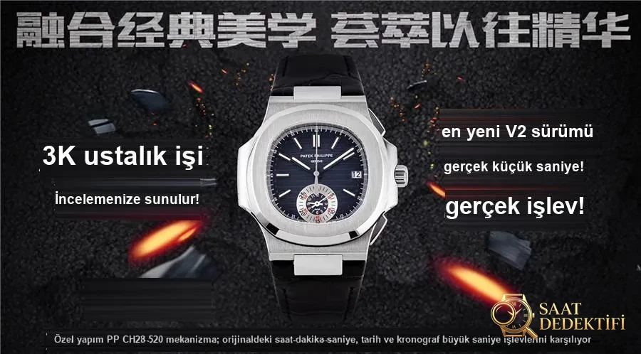 3K V2 Nautilus 5980 Kronograf Kol Saati - Arka Kapak ve Mekanizma Detayı