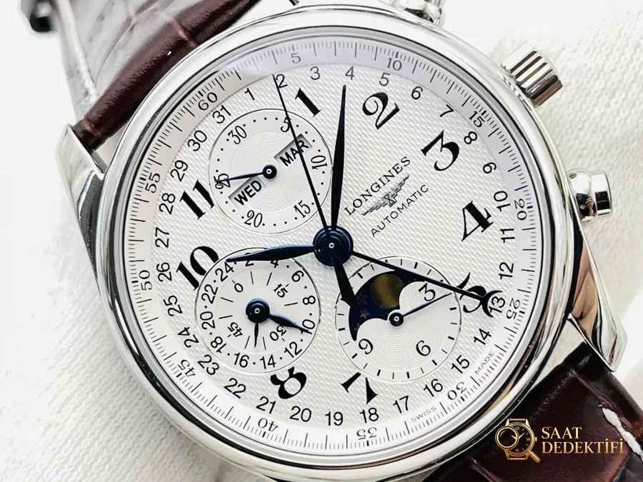3M Factory Longines Master Collection sekiz ibreli ay evreli kol saati incelemesi - Kadran Detayı ve Bezel İşçiliği