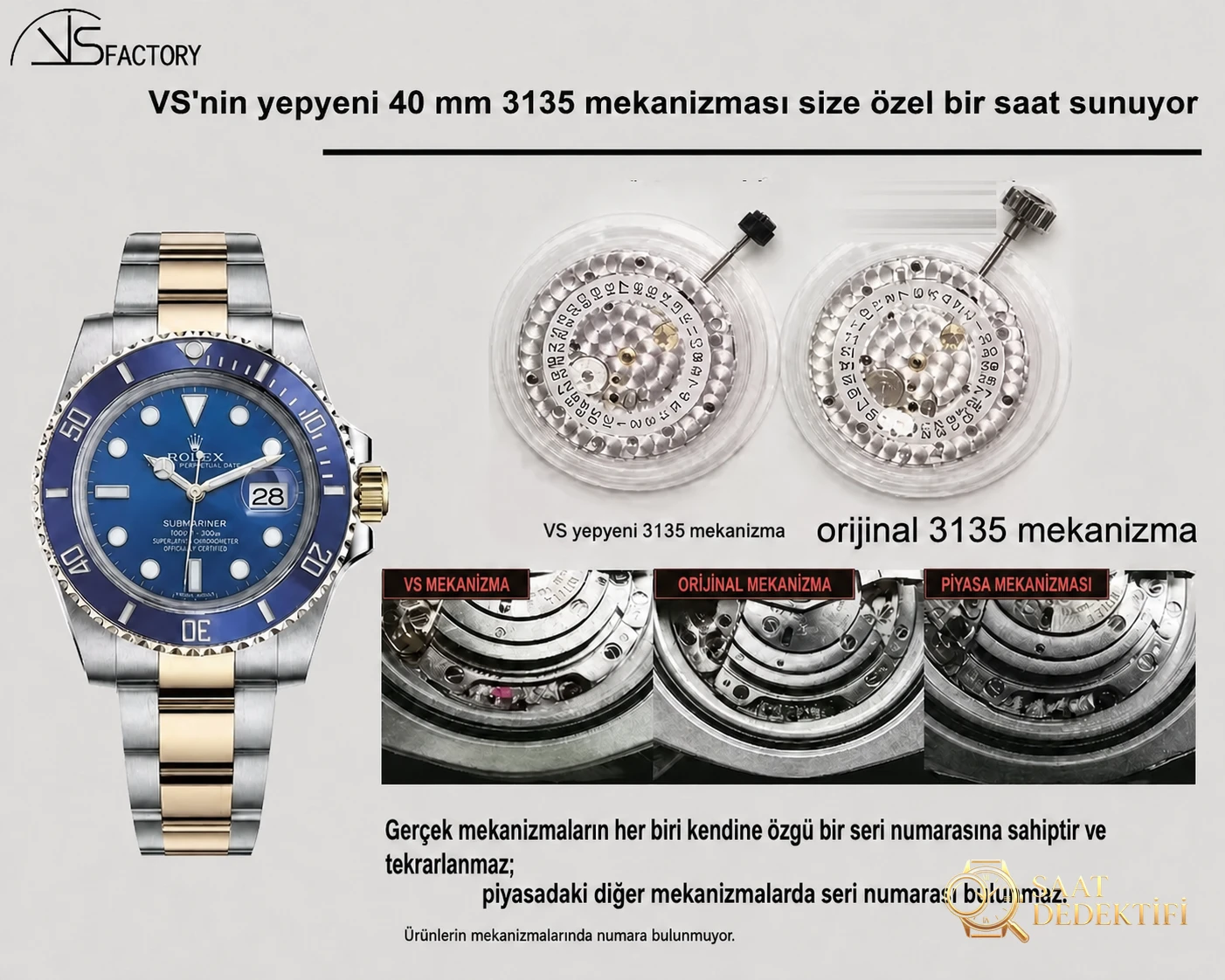 40Mm Su Hayaleti 3135 Mekanizma Serisinde vs Factory Mi Yoksa Clean Mi ... - Ön Görünüm ve Kasa Tasarımı