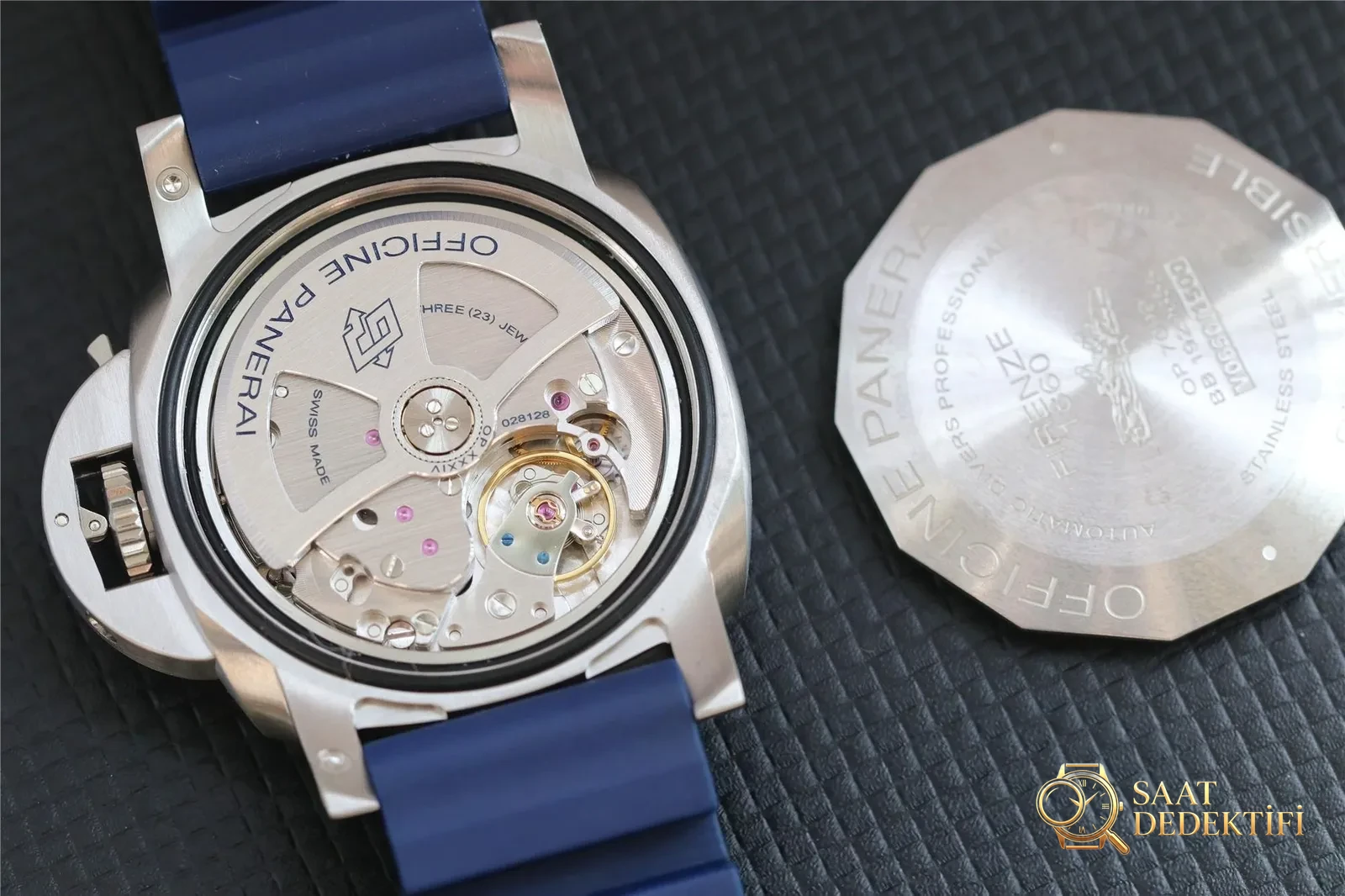 42 MM küçük deniz kralı: VS Panerai 959 mavi bezel gri kadran replikası nasıl olmuş? - Fosfor ve Super-LumiNova Gece Görünümü