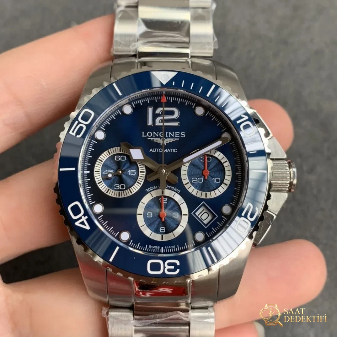8F Factory Longines Conquest kronograf serisi saat replikası nasıl? Mekanizma gerçeğiyle aynı mı? - Kadran Detayı ve Bezel İşçiliği