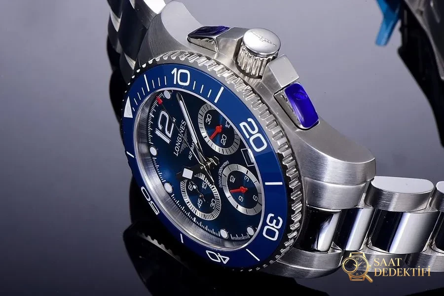 8F Factory Longines HydroConquest Kronograf Serisi 2020 Yeni Model İncelemesi - Mavi Kadran - Arka Kapak ve Mekanizma Detayı
