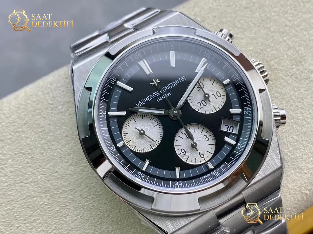 8F Factory Vacheron Constantin Overseas Chronograph 5500V replika saatin kalitesi nasıl? - Makro Kadran ve İndeks İşçiliği