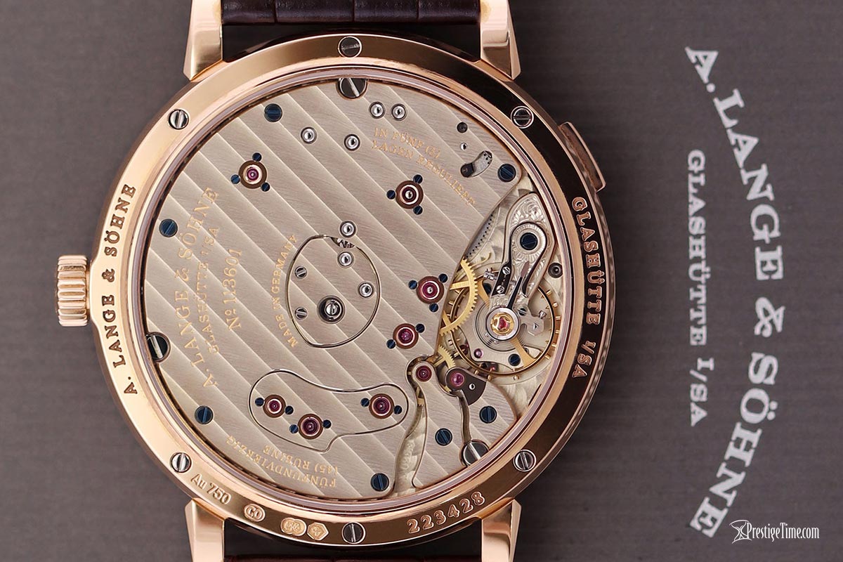 A Lange ve Sohne Grand Lange 1 Ay Fazı 41mm kasa arkası kalibre