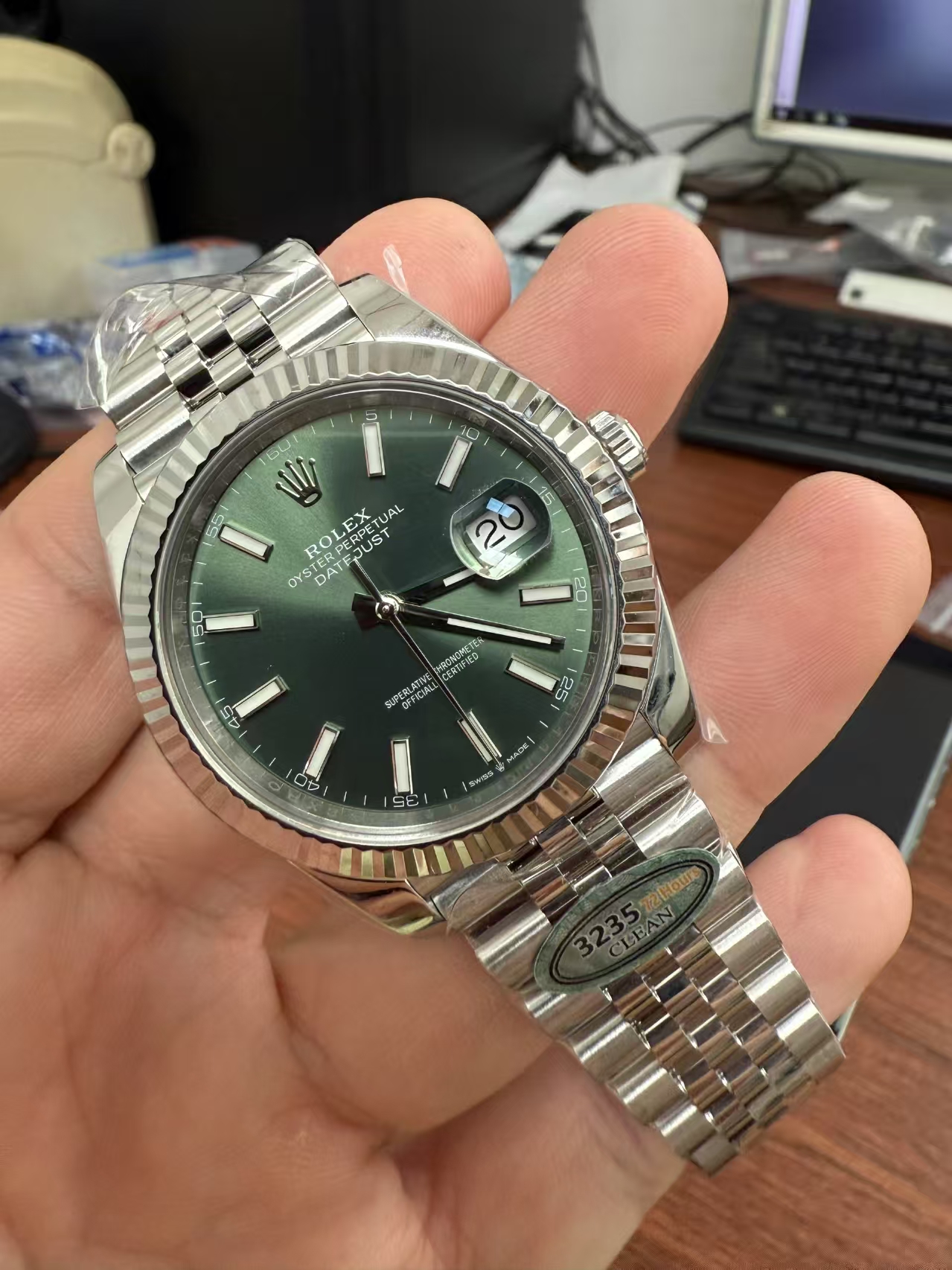 Clean Datejust Yeşil 3235