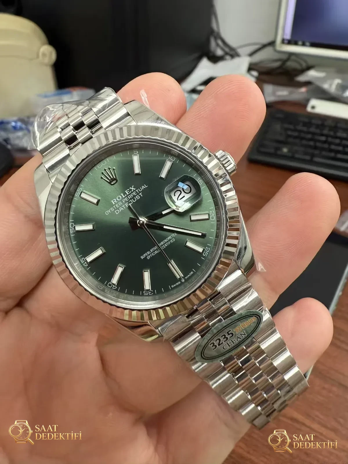Clean Datejust Yeşil 3235