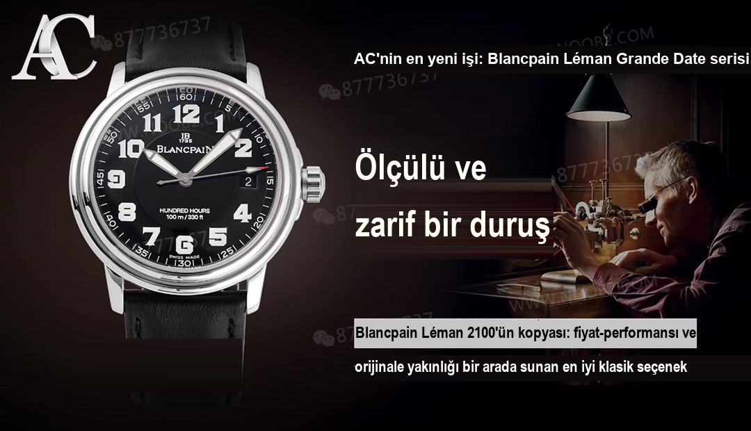 AC Factory Blancpain Léman 2100 Serisi Siyah Deri — 1. fotoğraf