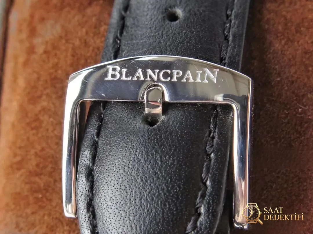 AC Factory Blancpain Léman 2100 Serisi Siyah Deri - Mekanizma Zemberek ve Balans Detayı