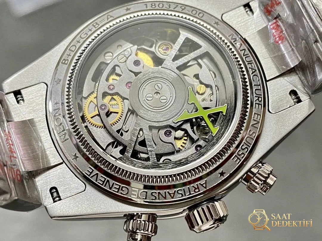 ADG Rolex Daytona Modifiye İskelet Kadran 4130 Mekanizma Ultra Güçlü Lume Bezel - Klips Kilidi ve Lazer Damgalar