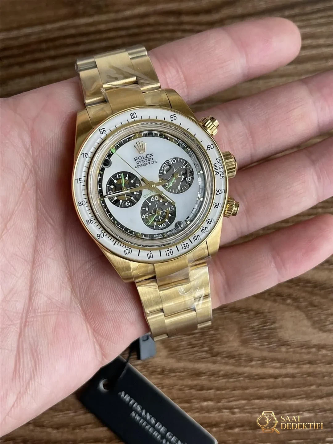 ADG Rolex Daytona Modifiye İskelet Kadran 4130 Mekanizma Ultra Güçlü Lume Bezel - Fosfor ve Super-LumiNova Gece Görünümü