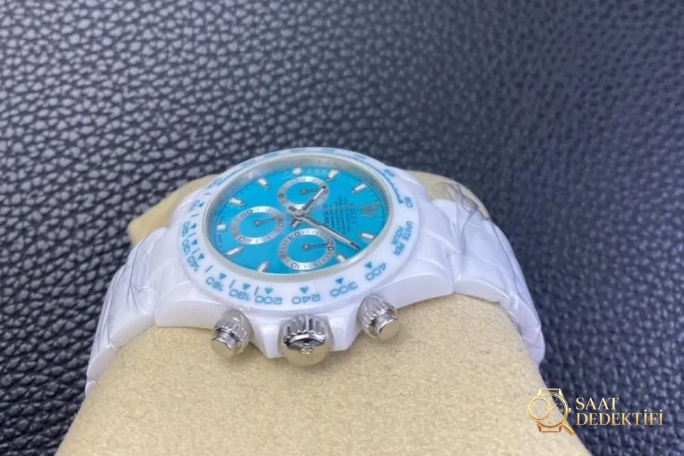 AET modifiye Rolex N Factory 4130 Daytona Abu Dhabi mavi-beyaz seramiğin işçiliği nasıl? - Klips Kilidi ve Lazer Damgalar