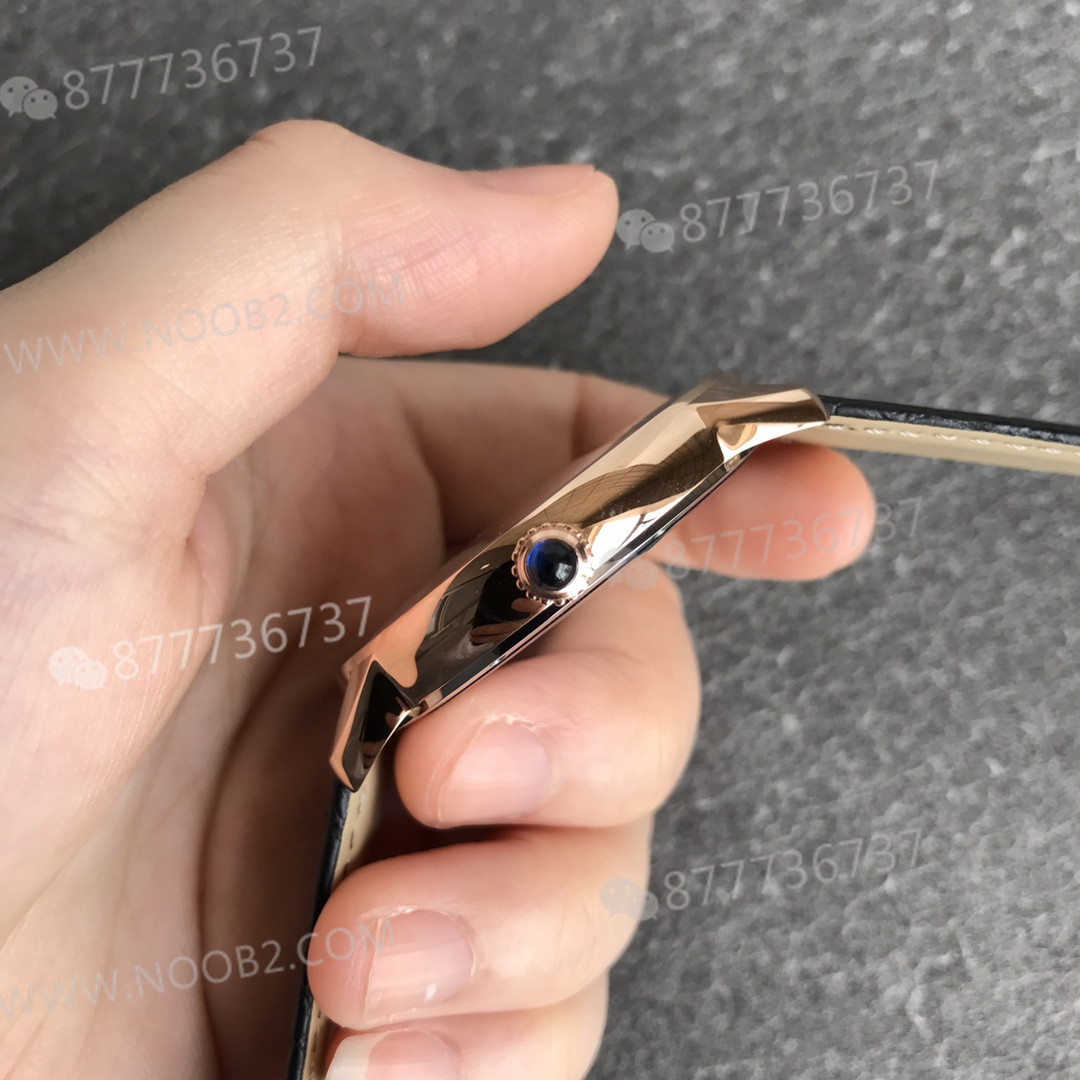 AF Factory Cartier London Ronde Erkek 42 mm Serisi Roz Altın Kasa Siyah Timsah Derisi — 5. fotoğraf