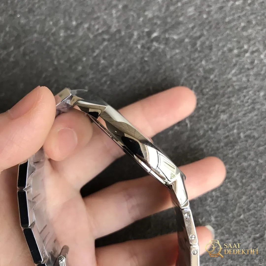 AF Factory Cartier Londra RONDE erkek 42 mm serisi mavi kadranlı çelik bilezik - Makro Kadran ve İndeks İşçiliği