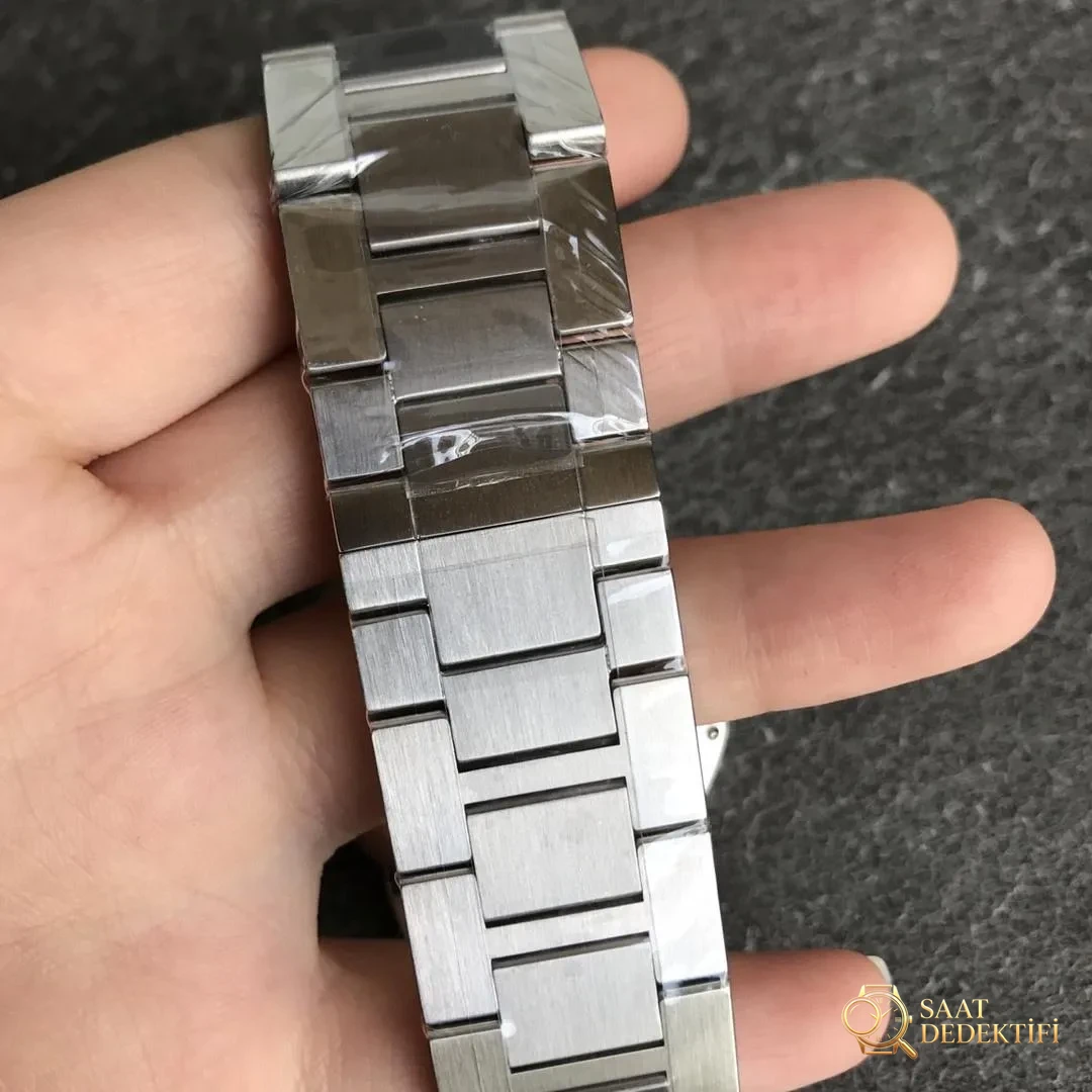 AF Factory Cartier Londra RONDE erkek 42 mm serisi mavi kadranlı çelik bilezik - Mekanizma Zemberek ve Balans Detayı