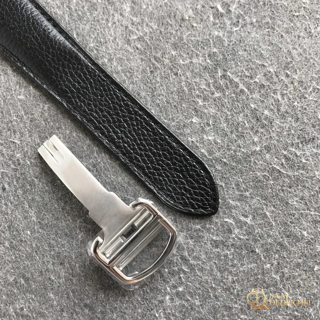 AF Factory Cartier Londra RONDE erkek 42 mm serisi, TOGO deri çabuk sökülen kayışlı - Fosfor ve Super-LumiNova Gece Görünümü