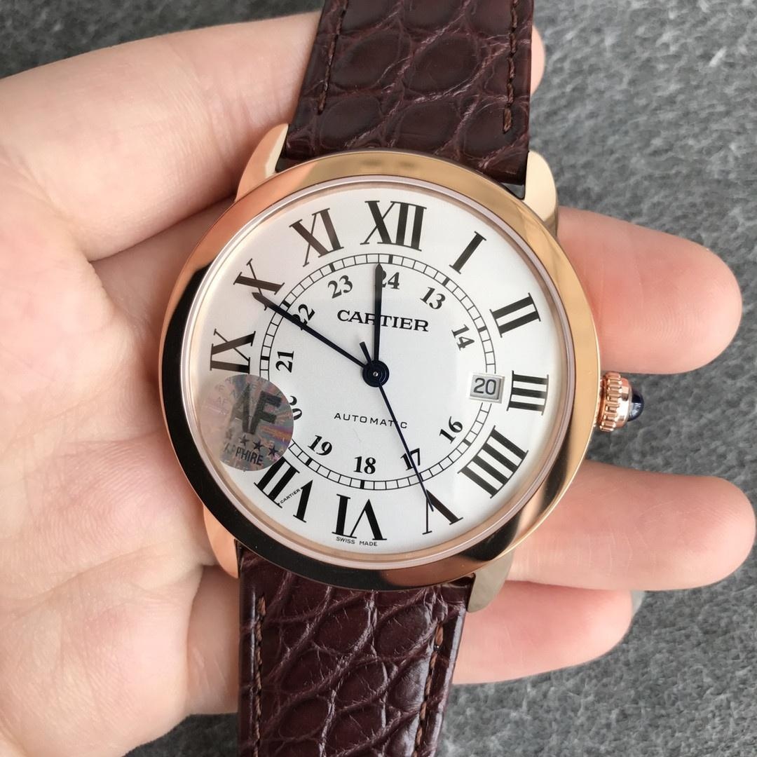 AF Factory Cartier Ronde de Cartier London Erkek 42 mm Serisi Rose Altın Kasa Kahverengi Timsah Derisi — 2. fotoğraf