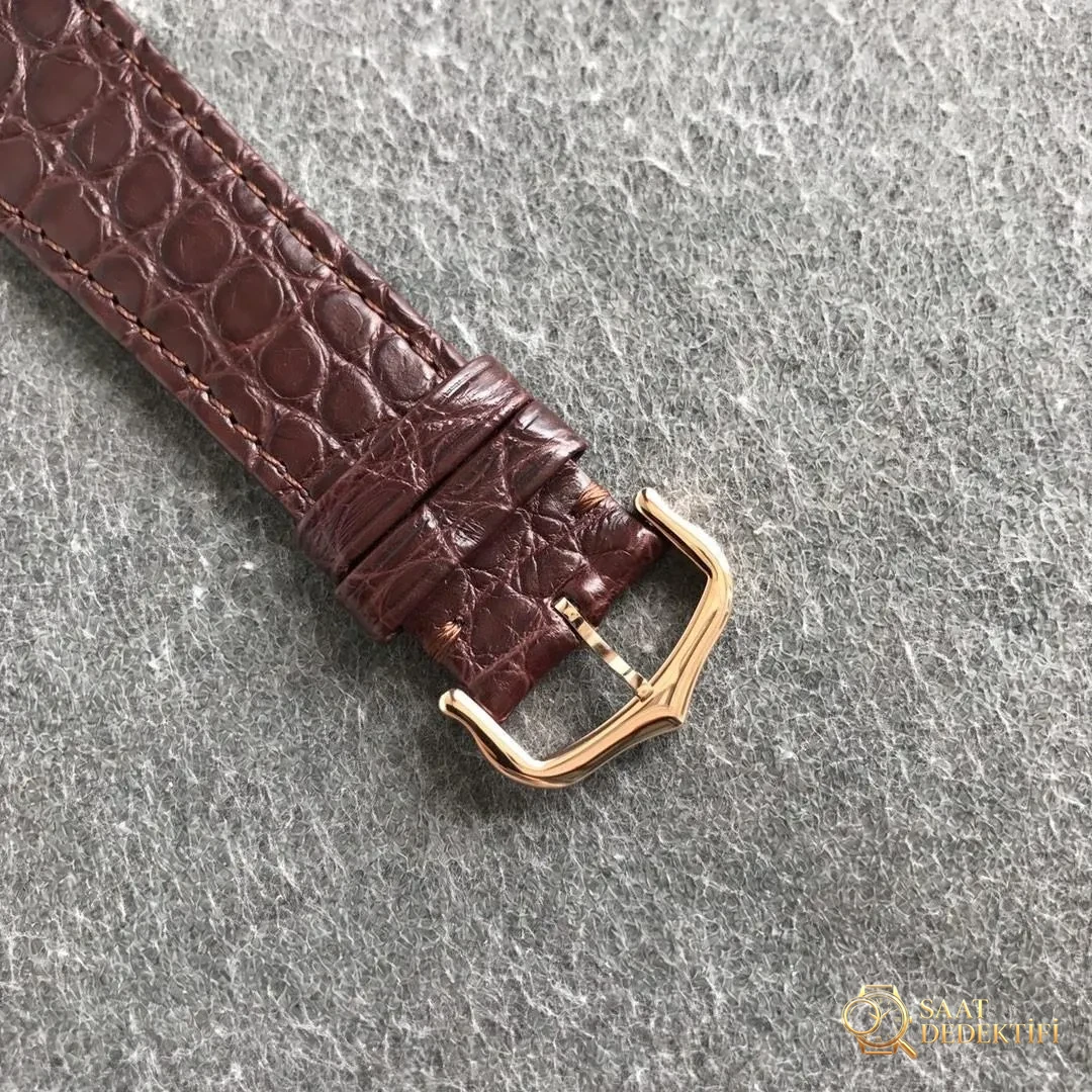 AF Factory Cartier Ronde de Cartier London Erkek 42 mm Serisi Rose Altın Kasa Kahverengi Timsah Derisi - Fosfor ve Super-LumiNova Gece Görünümü