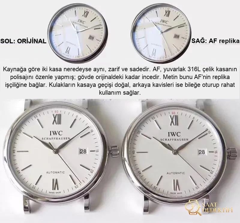 AF Factory IWC Portofino üç akrepli red 60, MKS modelinden nerede daha pahalı? Hangi replika saat daha iyi? Gerçek-replika karşılaştırmalı orijinal incelemeyle bakalım - Bilezik Bakla Ayrımı ve Pim Yapısı