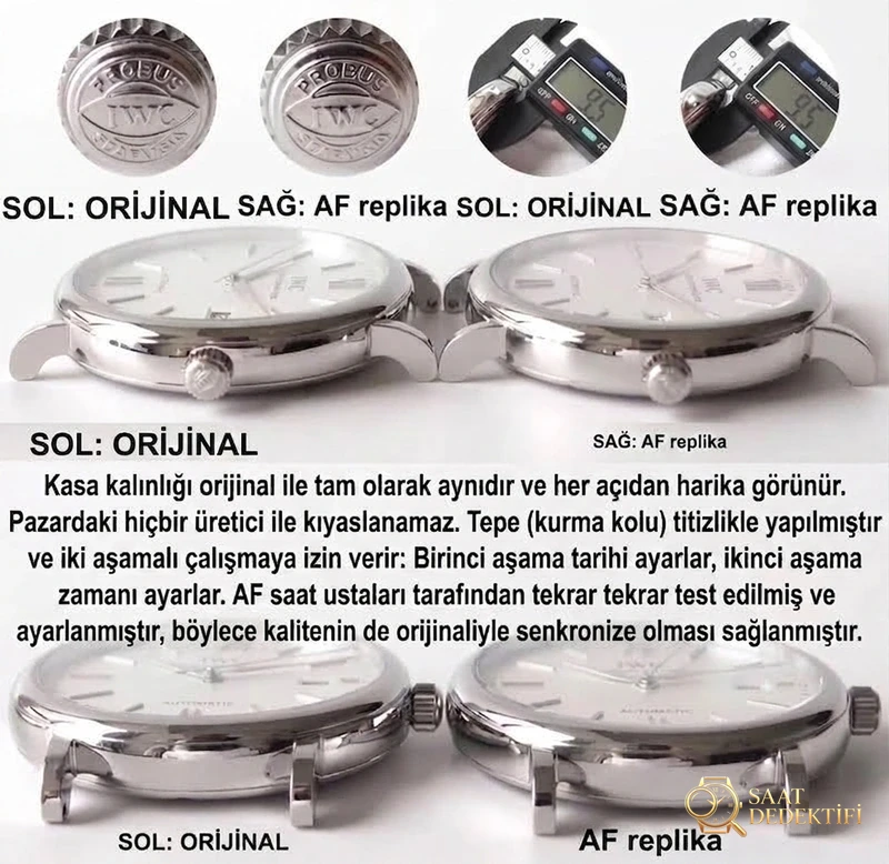 AF Factory IWC Portofino üç akrepli red 60, MKS modelinden nerede daha pahalı? Hangi replika saat daha iyi? Gerçek-replika karşılaştırmalı orijinal incelemeyle bakalım - Toka İçi Mikro Ayar Mekanizması
