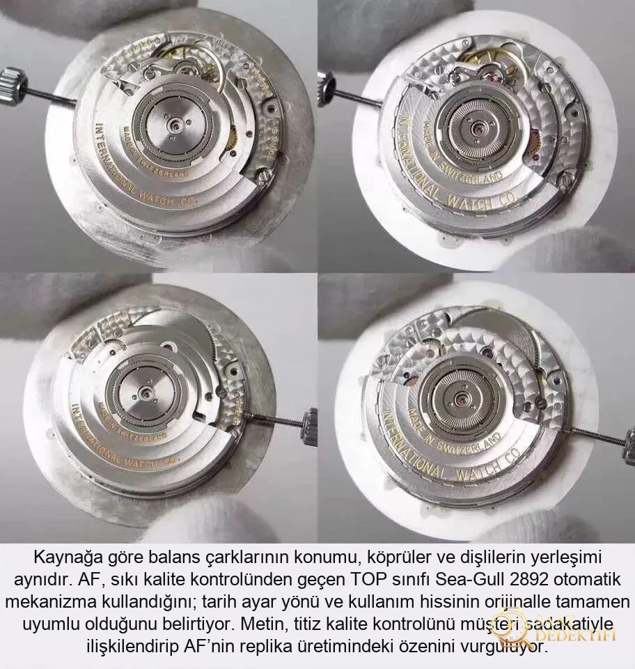 AF Factory IWC Portofino üç akrepli red 60, MKS modelinden nerede daha pahalı? Hangi replika saat daha iyi? Gerçek-replika karşılaştırmalı orijinal incelemeyle bakalım - Mekanizma Çark Dizilimi ve Taş Yatakları