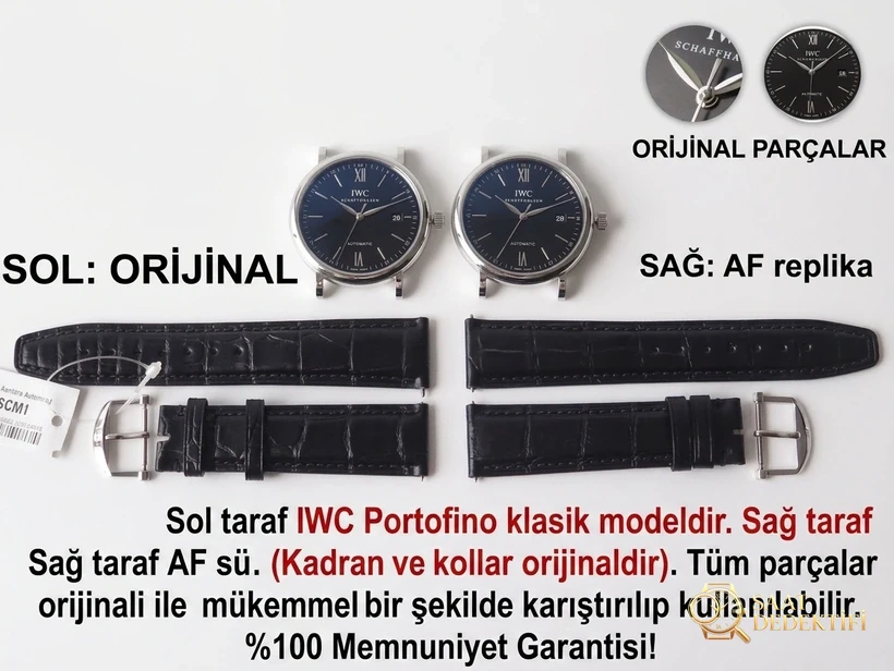 AF Factory IWC Portofino üç akrepli red 60, MKS modelinden nerede daha pahalı? Hangi replika saat daha iyi? Gerçek-replika karşılaştırmalı orijinal incelemeyle bakalım - Arka Kapak Gravür ve Seri Numarası