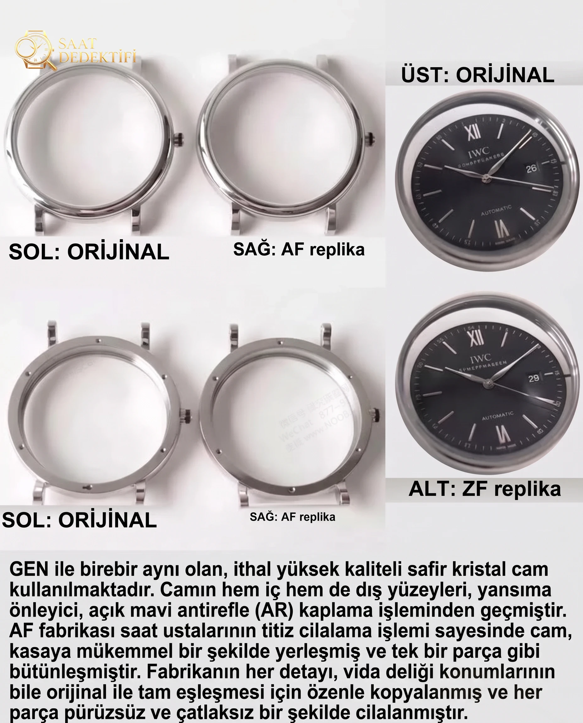AF Factory IWC Portofino üç akrepli red 60, MKS modelinden nerede daha pahalı? Hangi replika saat daha iyi? Gerçek-replika karşılaştırmalı orijinal incelemeyle bakalım - Balans Çarkı ve Zemberek Aksamı