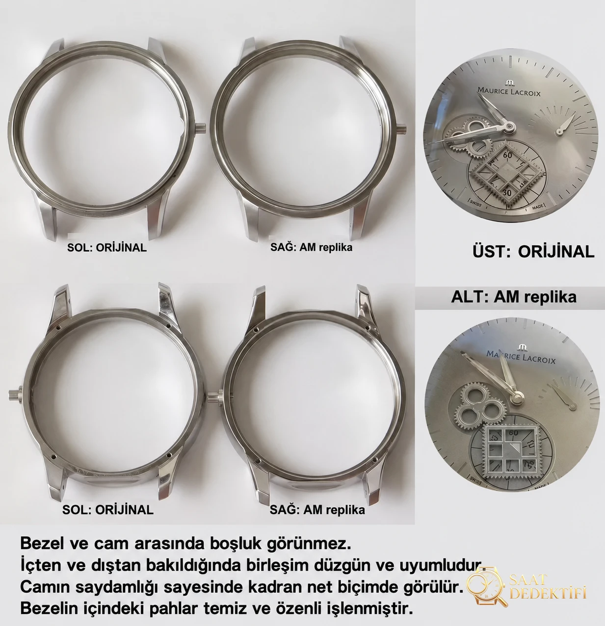 AM Factory Maurice Lacroix Masterpiece kare dişli serisi MP7158 gizemli saniye ibresi V2 sürümü replika ile orijinal karşılaştırması nasıl? - Makro Kadran ve İndeks İşçiliği