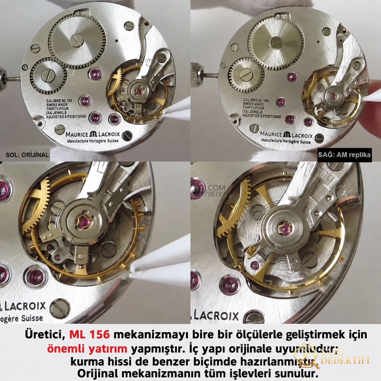 AM Factory Maurice Lacroix Masterpiece kare dişli serisi MP7158 gizemli saniye ibresi V2 sürümü replika ile orijinal karşılaştırması nasıl? - Bilekte Duruş ve Kasa Orantısı